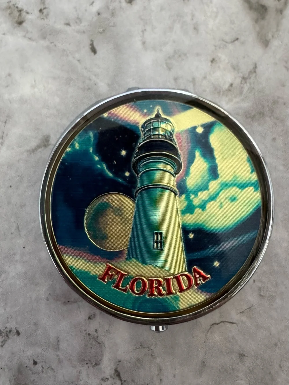 Florida Lighthouse Compact pill carrier - Nautical Moon Design